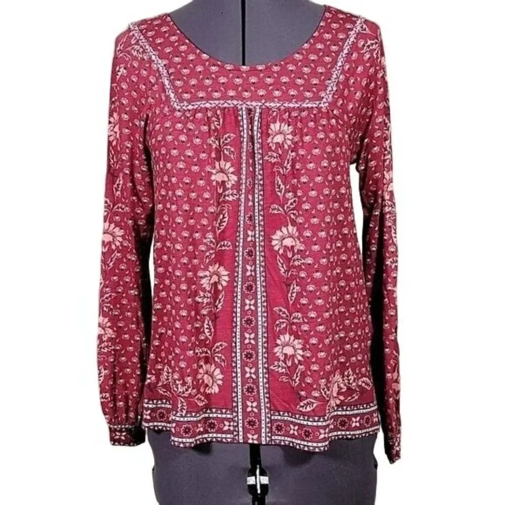 Style & Co Long Sleeve Peasant Top Sz XSP